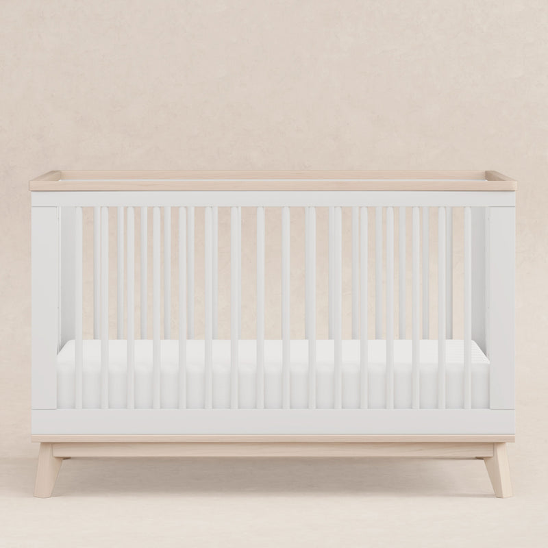 M5801WNX,Scoot 3-in-1 Convertible Crib w/ToddlerBedConversion Kit in White/WashedNatural