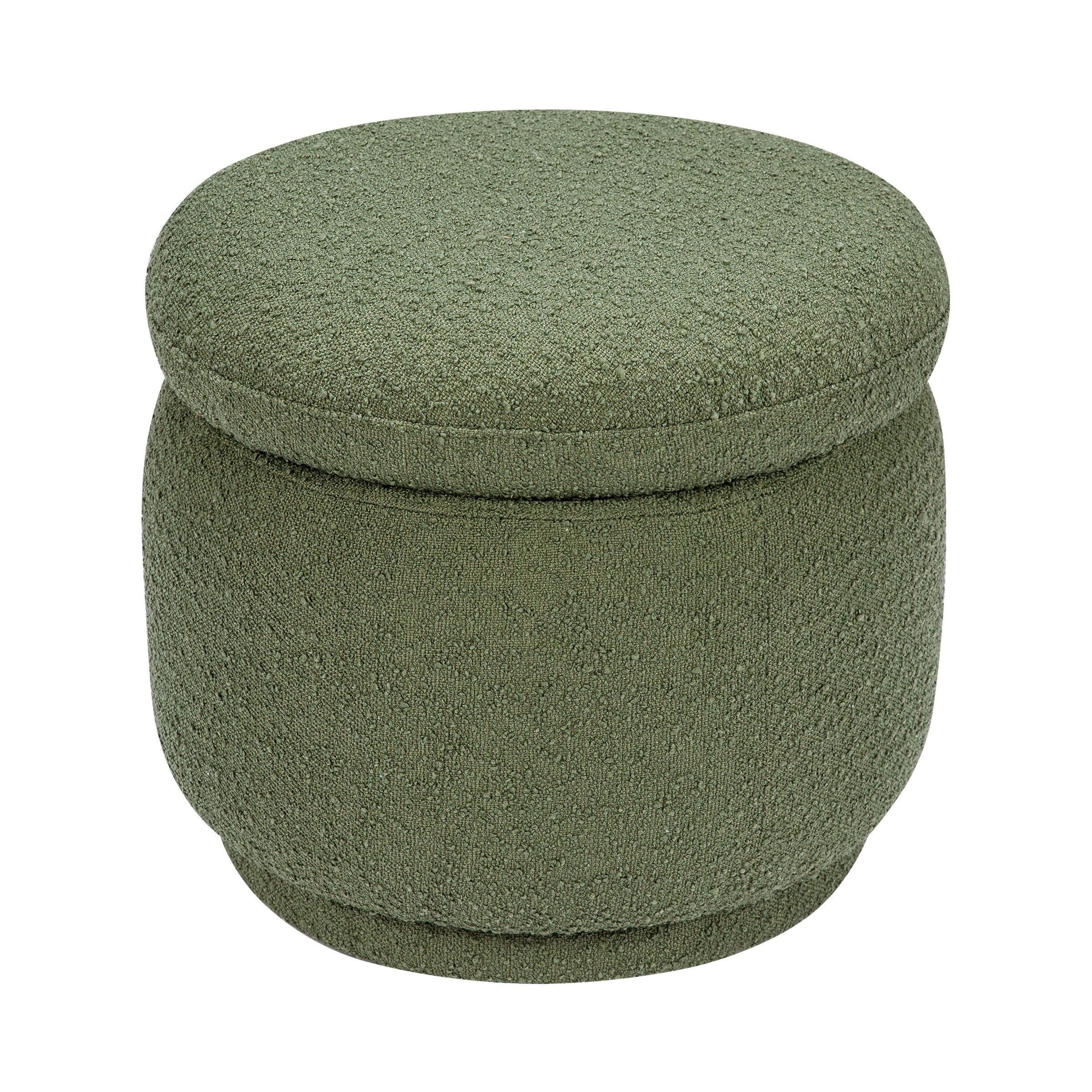 M22985OB,Enoki Storage Ottoman in Olive Boucle