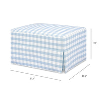 M21785BGH,Crawford Gliding Ottoman in Blue Gingham