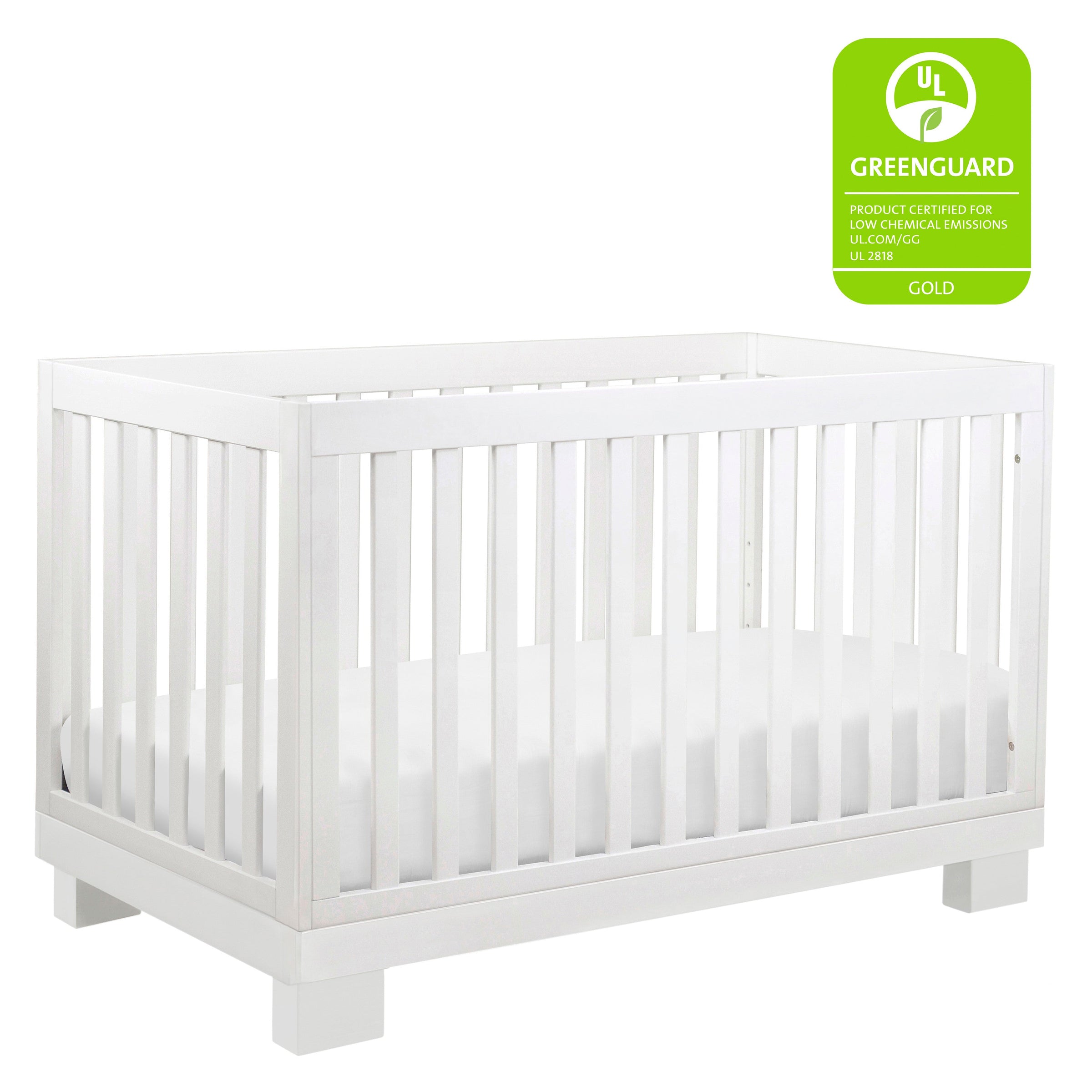 M6701W,Modo 3-in-1 Convertible Crib w/Toddler Bed Conversion Kit in White Finish