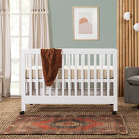 M6601W,Maki Full-Size Folding Crib w/Toddler Bed Conversion Kit in White Finish