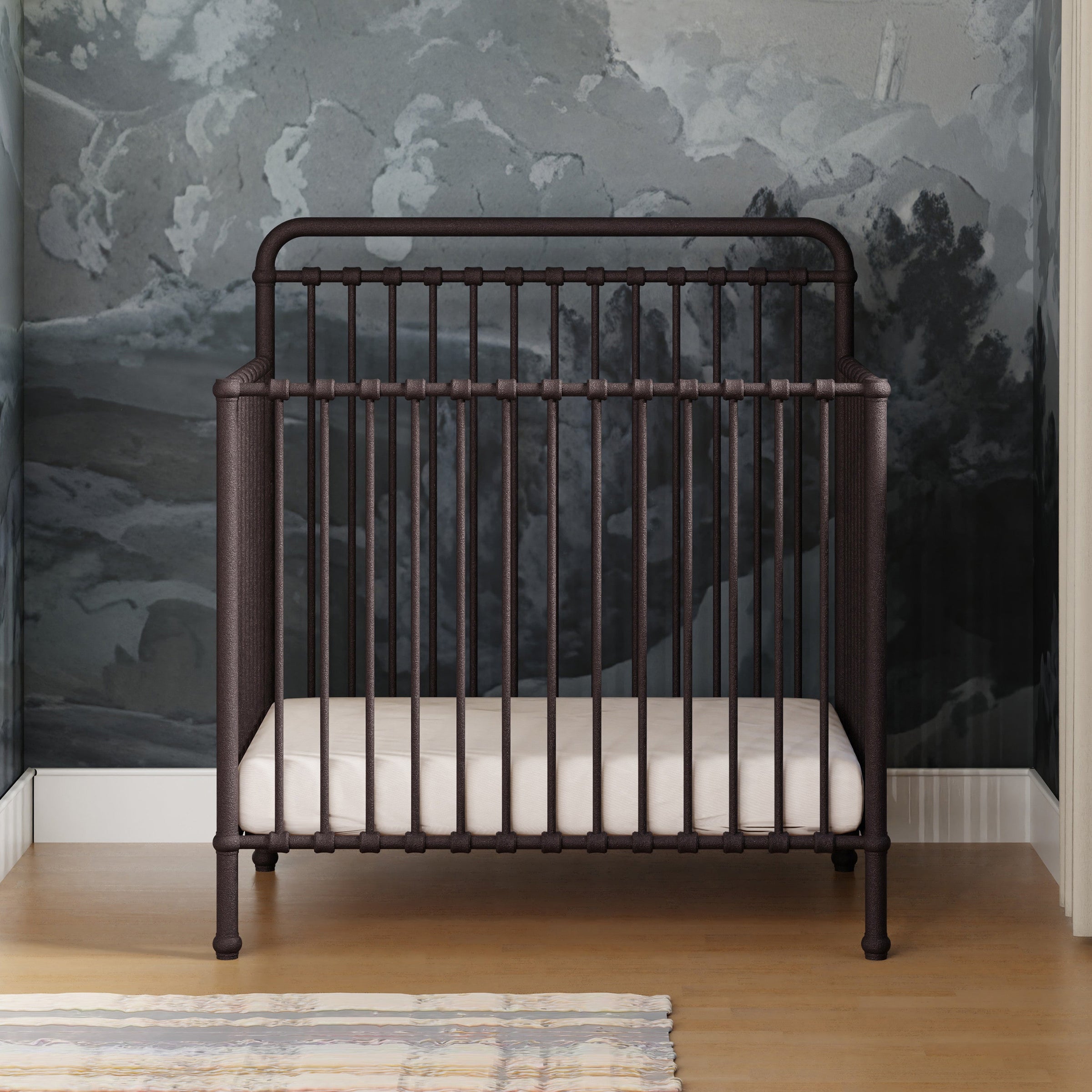 M15398UR,Winston 4-in-1 Convertible Mini Crib in Vintage Iron