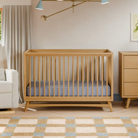 M15401HY,Peggy Mid-Century 3-in-1 Convertible Crib w/Toddler Bed Conversion Kit in Honey