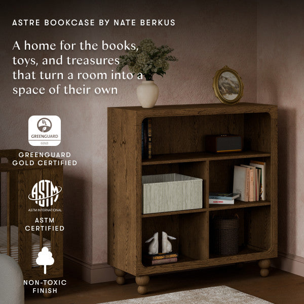 M33314TE,Nate Berkus x Babyletto Astre Assembled Bookcase in Toffee