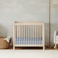 M12998NXW,Gelato 4-in-1 Convertible Mini Crib and Twin bed in Washed Natural Finish w/White Feet