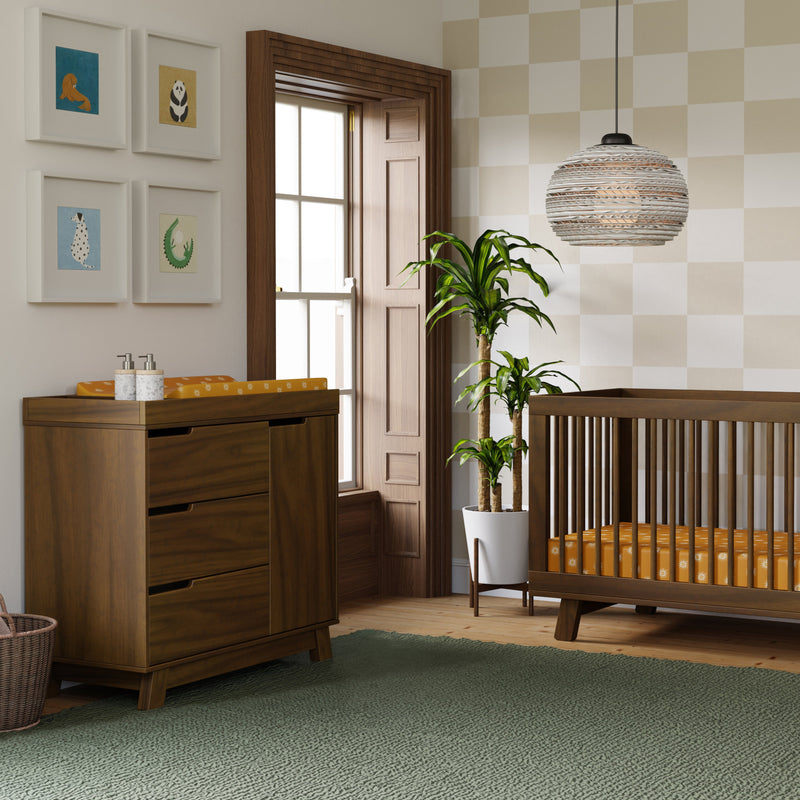 M4223NL,Hudson 3-Drawer Changer Dresser w/Removable Changing Tray in Natural Walnut