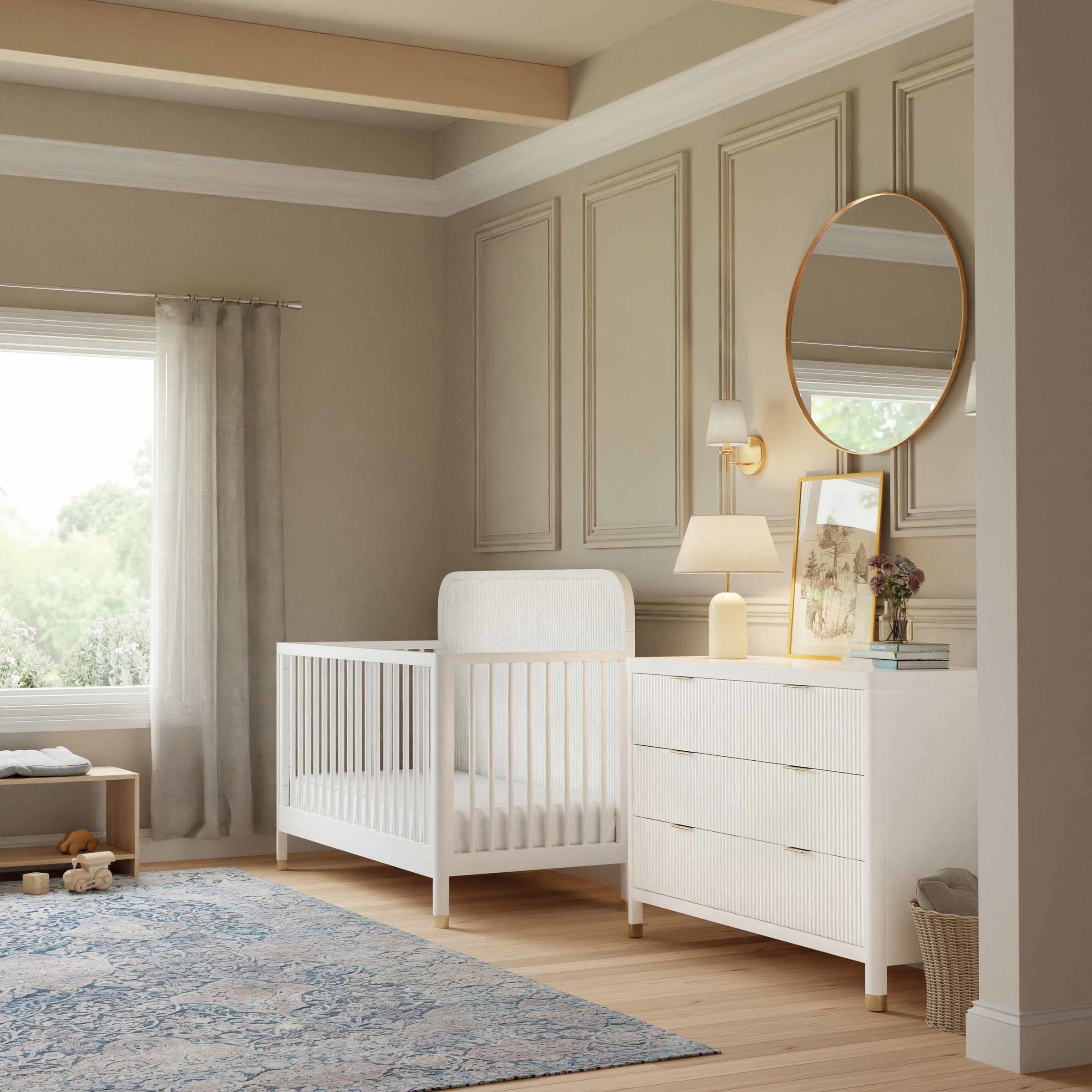 M26701RW,Brimsley Tambour 4-in-1 Convertible Crib in Warm White