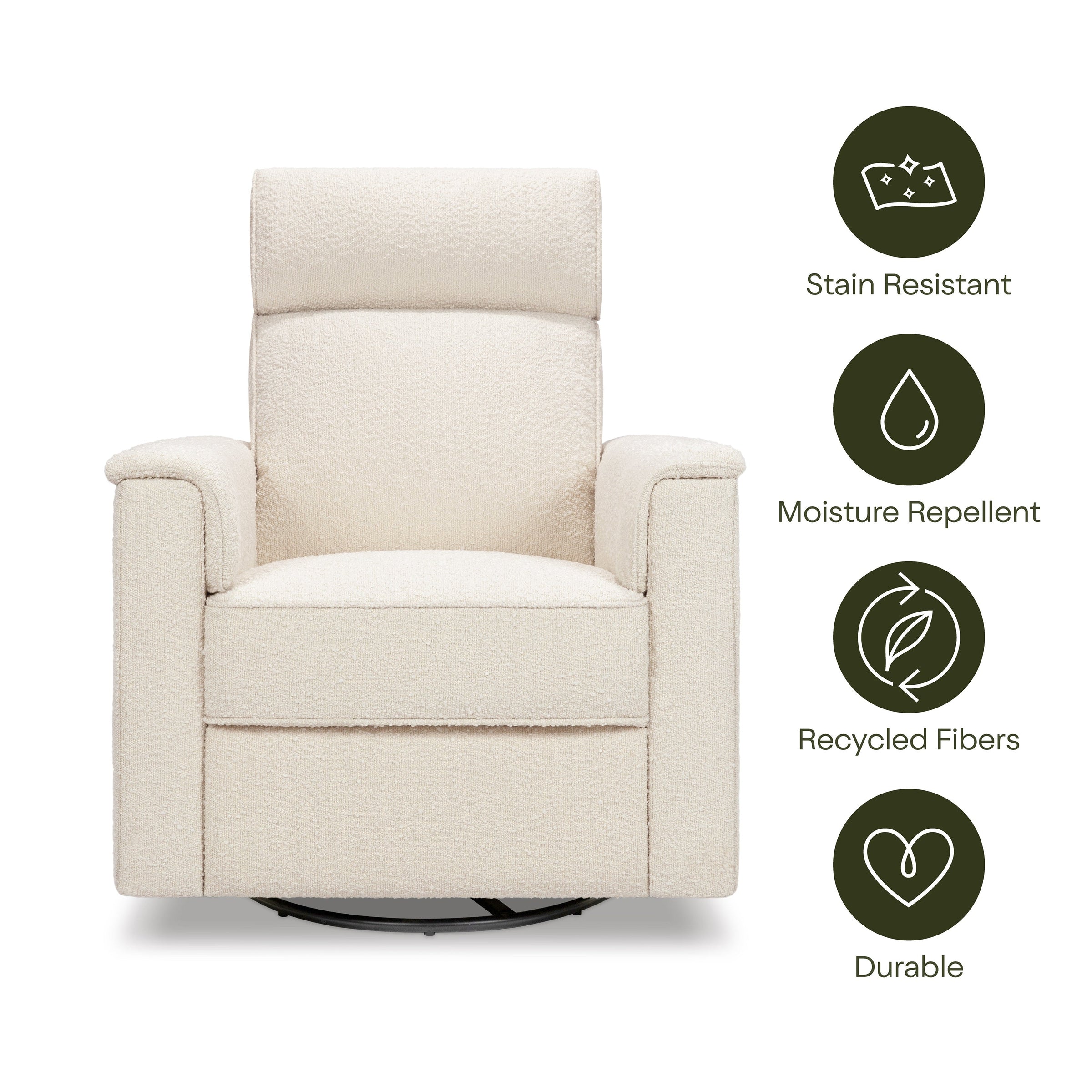 M17182PWB,Willa Pro Power Glider Recliner w/ Power Lumbar in Performance Ivory Boucle