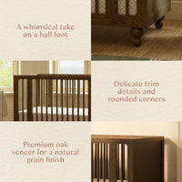 M33380TE,Nate Berkus x Babyletto Astre All-Stages Crib w/Bassinet & Toddler Bed Kits in Toffee
