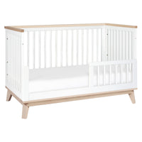 M5801WNX,Scoot 3-in-1 Convertible Crib w/ToddlerBedConversion Kit in White/WashedNatural