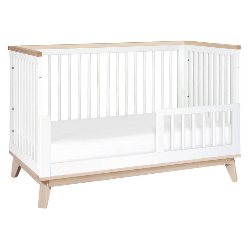 M5801WNX,Scoot 3-in-1 Convertible Crib w/ToddlerBedConversion Kit in White/WashedNatural