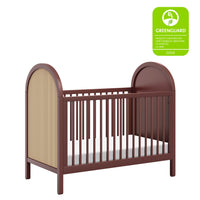 M25601CRNC,Bondi Cane 3-in-1 Convertible Crib w/ Toddler Bed Kit in Crimson with Natural Cane