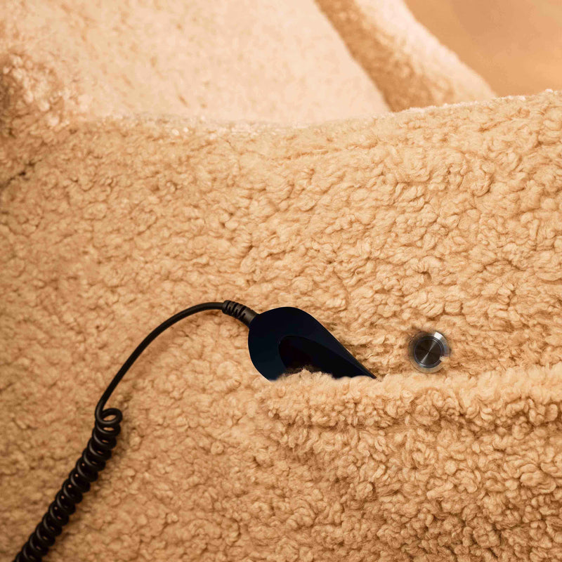 M11283CSG,Kiwi Deluxe Power Glider Recliner w/Heat&Massage in Chai Shearling