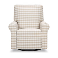 B17787TGH,Monroe Pillowback Power Recliner in Tan Gingham