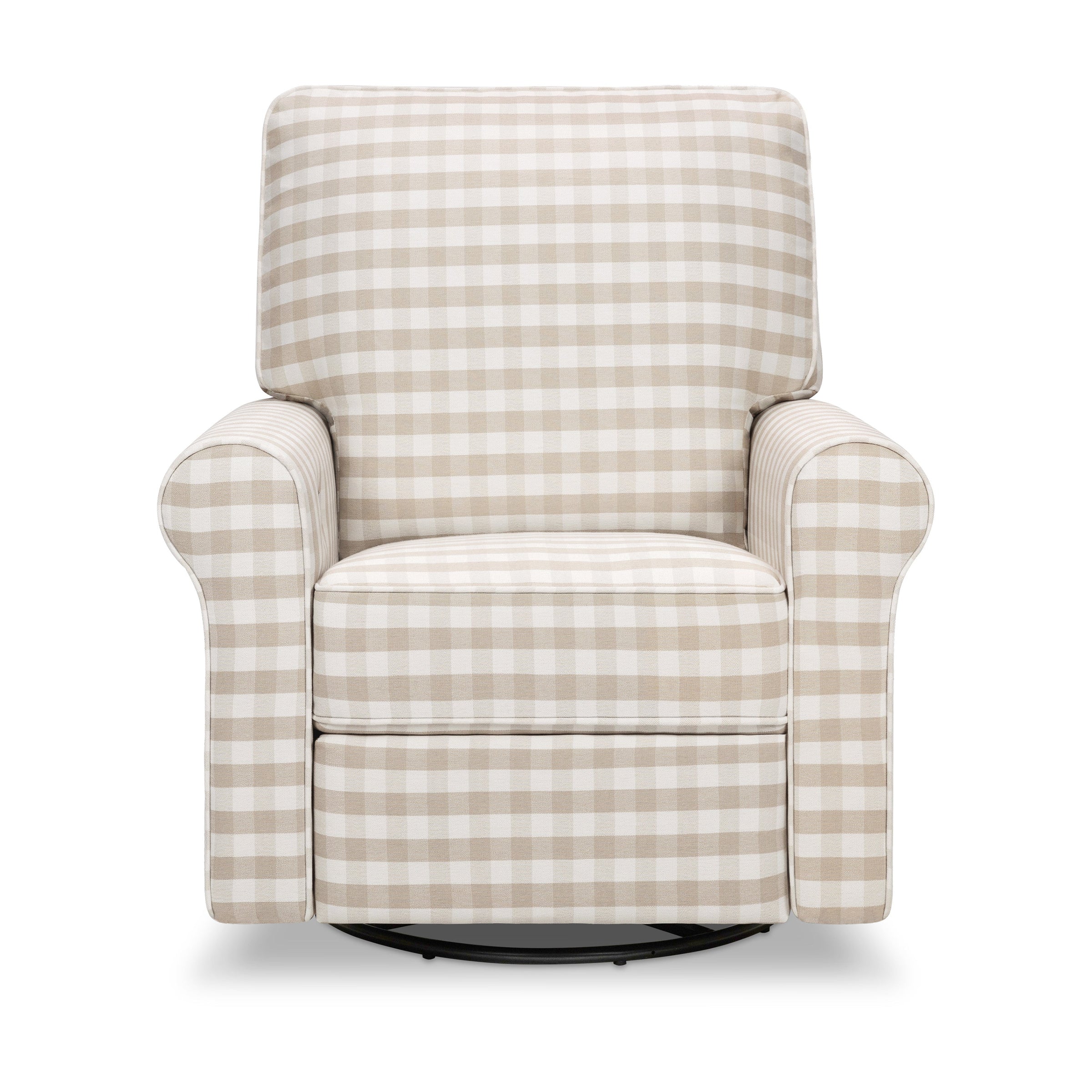 B17787TGH,Monroe Pillowback Power Recliner in Tan Gingham