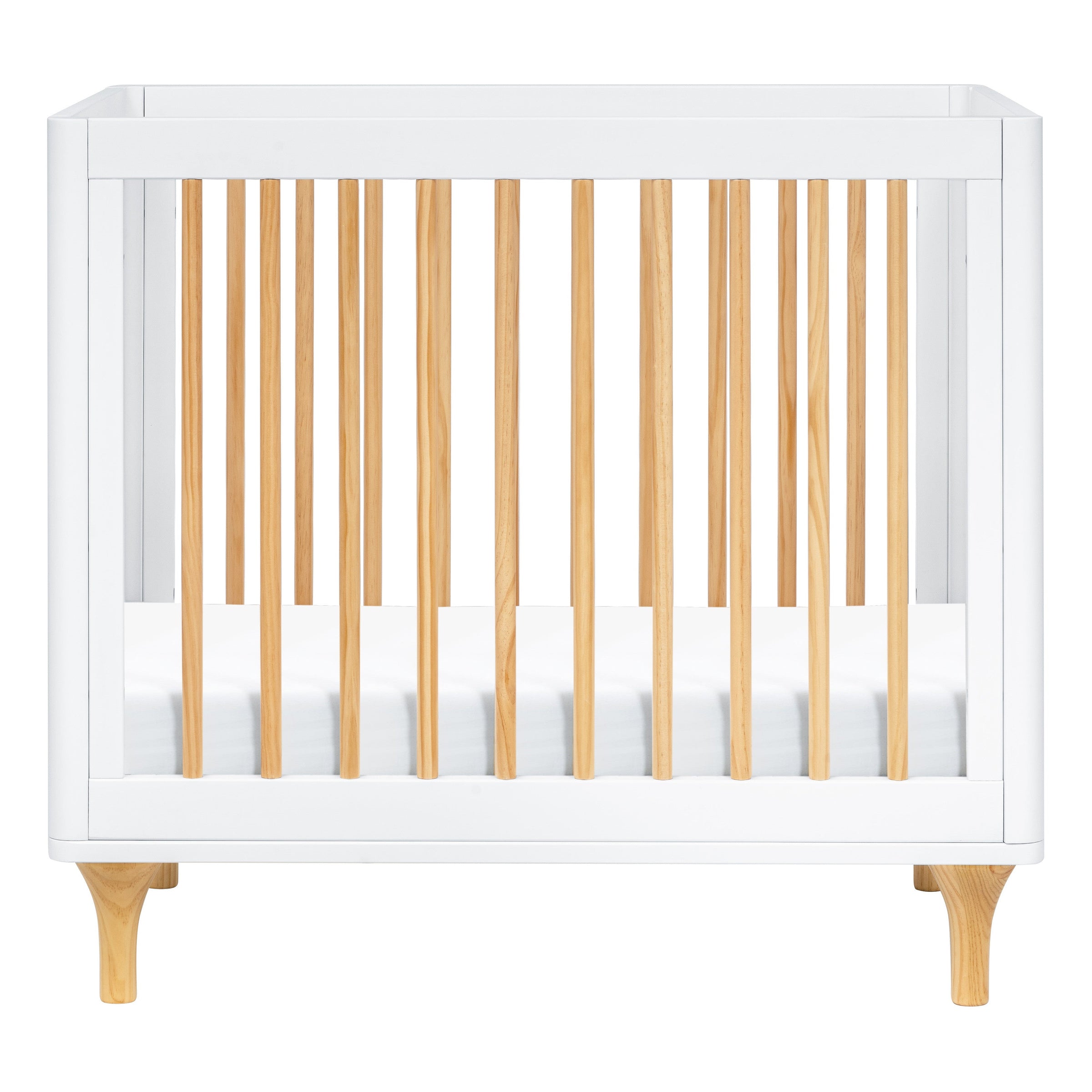 M9098WN,Lolly 4-in-1 Convertible Mini Crib and Twin Bed w/Toddler Bed Conversion Kit in White/Natural