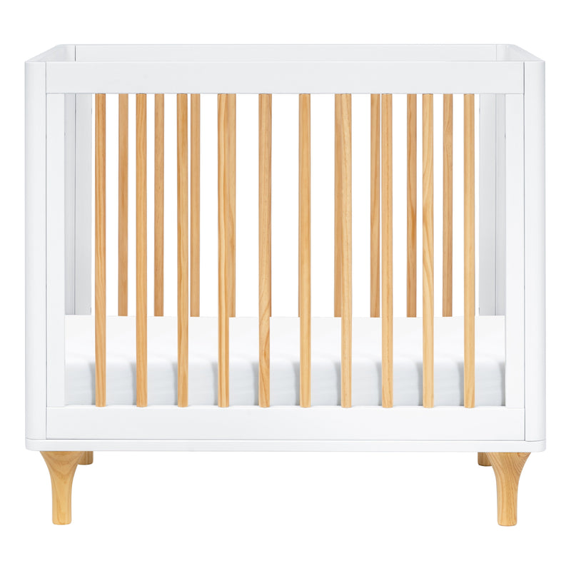 M9098WN,Lolly 4-in-1 Convertible Mini Crib and Twin Bed w/Toddler Bed Conversion Kit in White/Natural