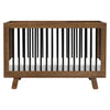 M4201NLB,Hudson 3-in-1 Convertible Crib w/ToddlerBedConversion Kit in Natural Walnut/Black