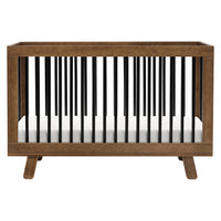 M4201NLB,Hudson 3-in-1 Convertible Crib w/ToddlerBedConversion Kit in Natural Walnut/Black