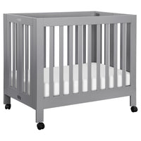 M6698G,Origami Mini Crib in Grey Finish