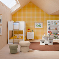 M31685CSG,Mushroom Pouf in Chai Shearling