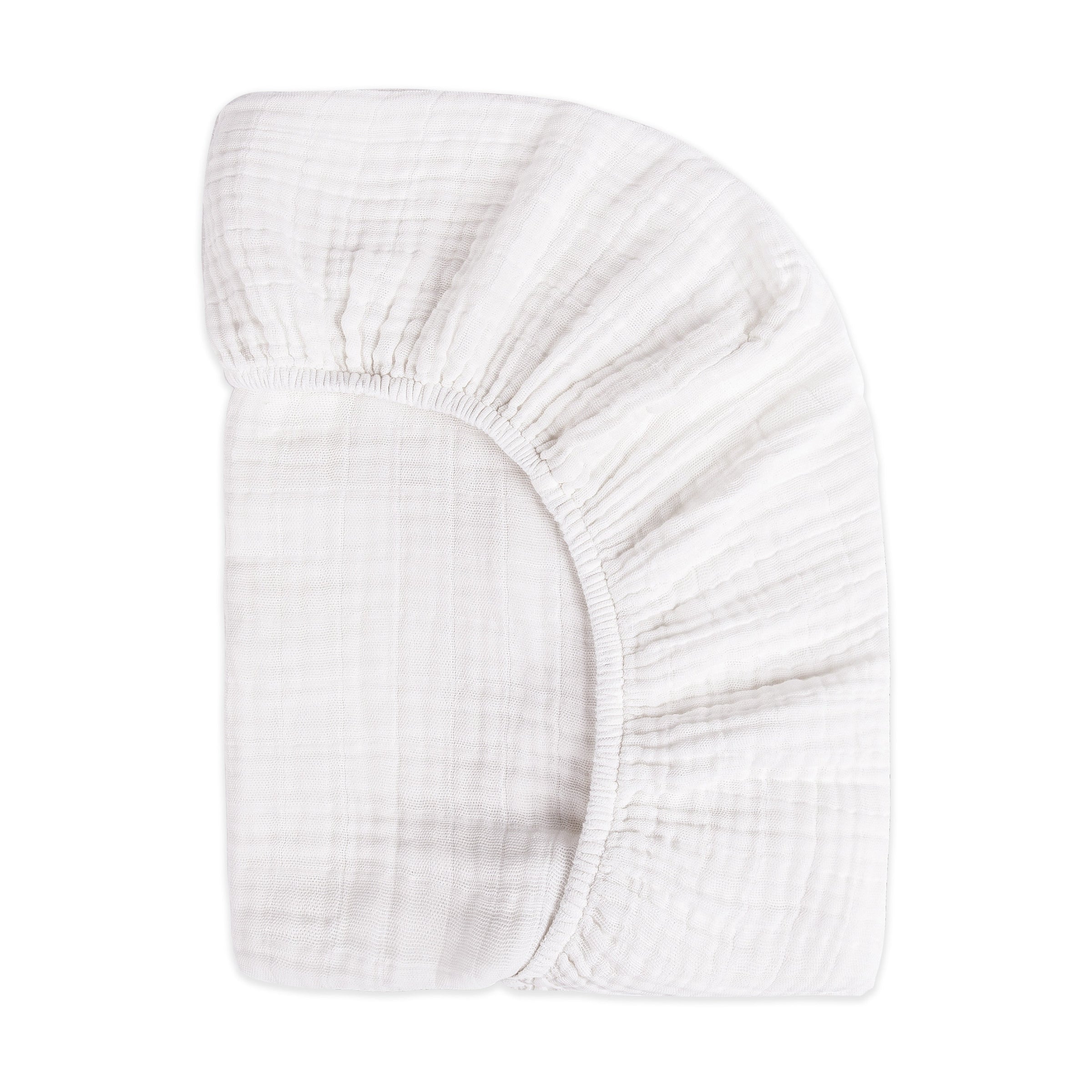 T29436,Plain White Muslin Mini Crib Sheet in GOTS Certified Organic Cotton