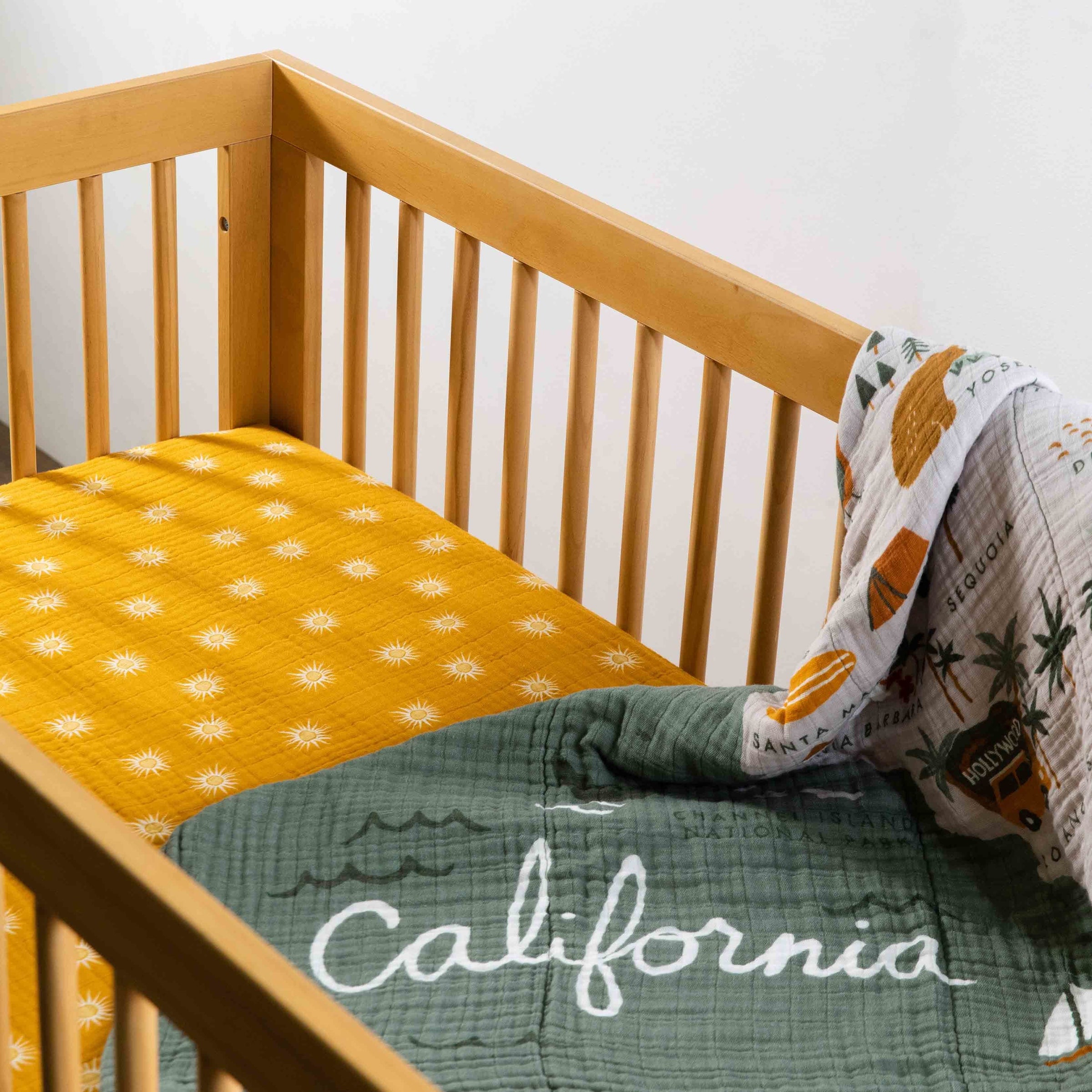 T26935,Golden Hour Muslin Crib Sheet in GOTS Certified Organic Cotton