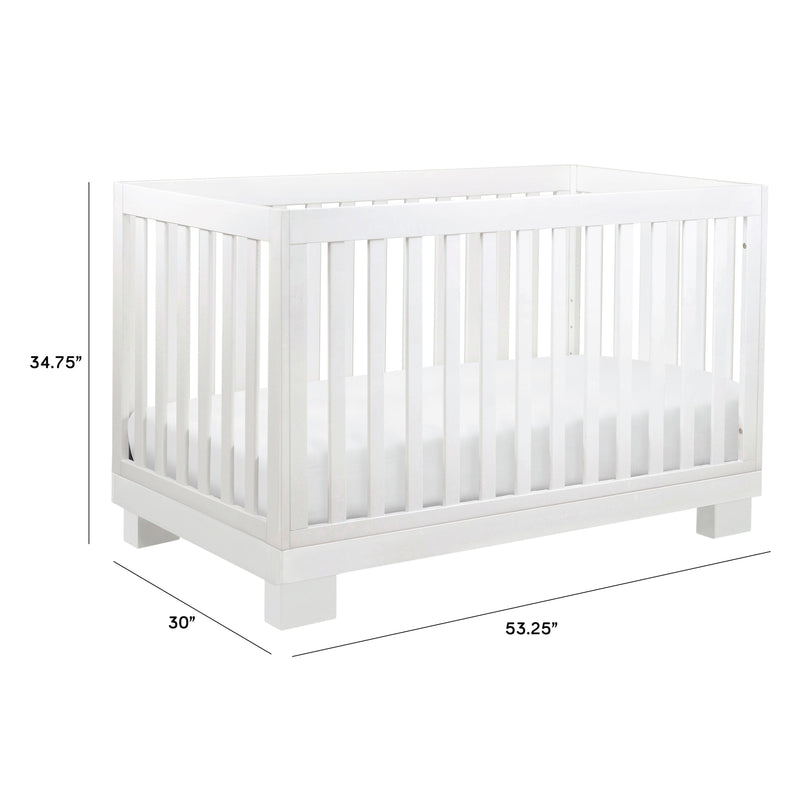 M6701W,Modo 3-in-1 Convertible Crib w/Toddler Bed Conversion Kit in White Finish