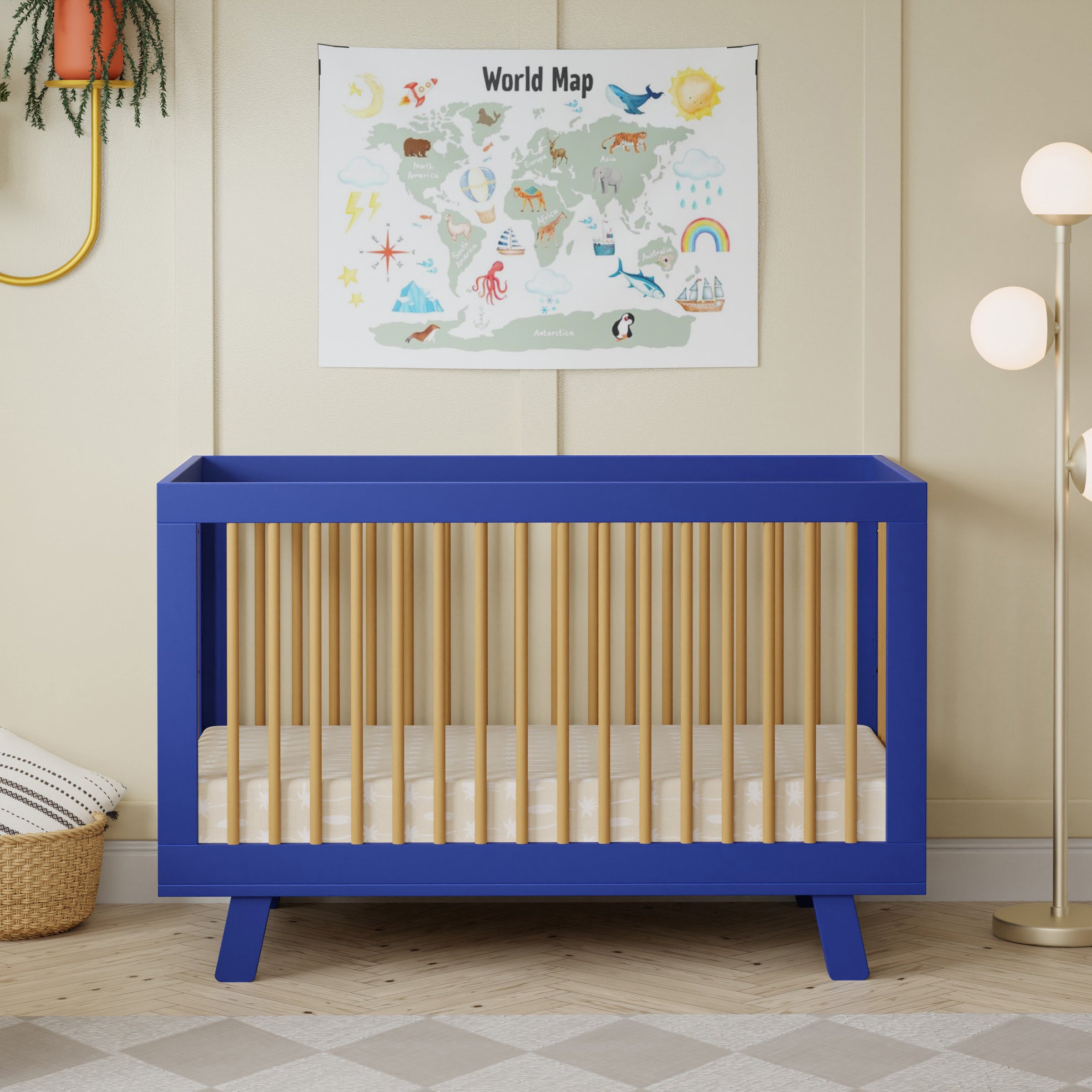 M4201CBTHY,Hudson 3-in-1 Convertible Crib w/Toddler Bed Conversion Kit in Cobalt/Honey