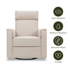 M17183PBEW,Willa Deluxe Power Glider Recliner w/Heat&Massage in Performance Beach Eco-Weave