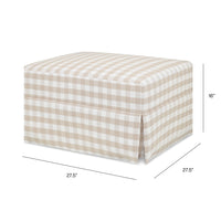 M21785TGH,Crawford Gliding Ottoman in Tan Gingham