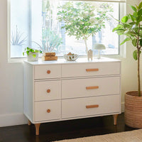 M9016WN,Lolly 6-Drawer Double Dresser  Assembled in White/Natural
