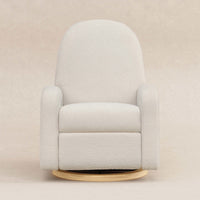 M23188WBLB,Nami Glider Recliner w/ Electronic Control and USB in Ivory Boucle w/Light Wood Base