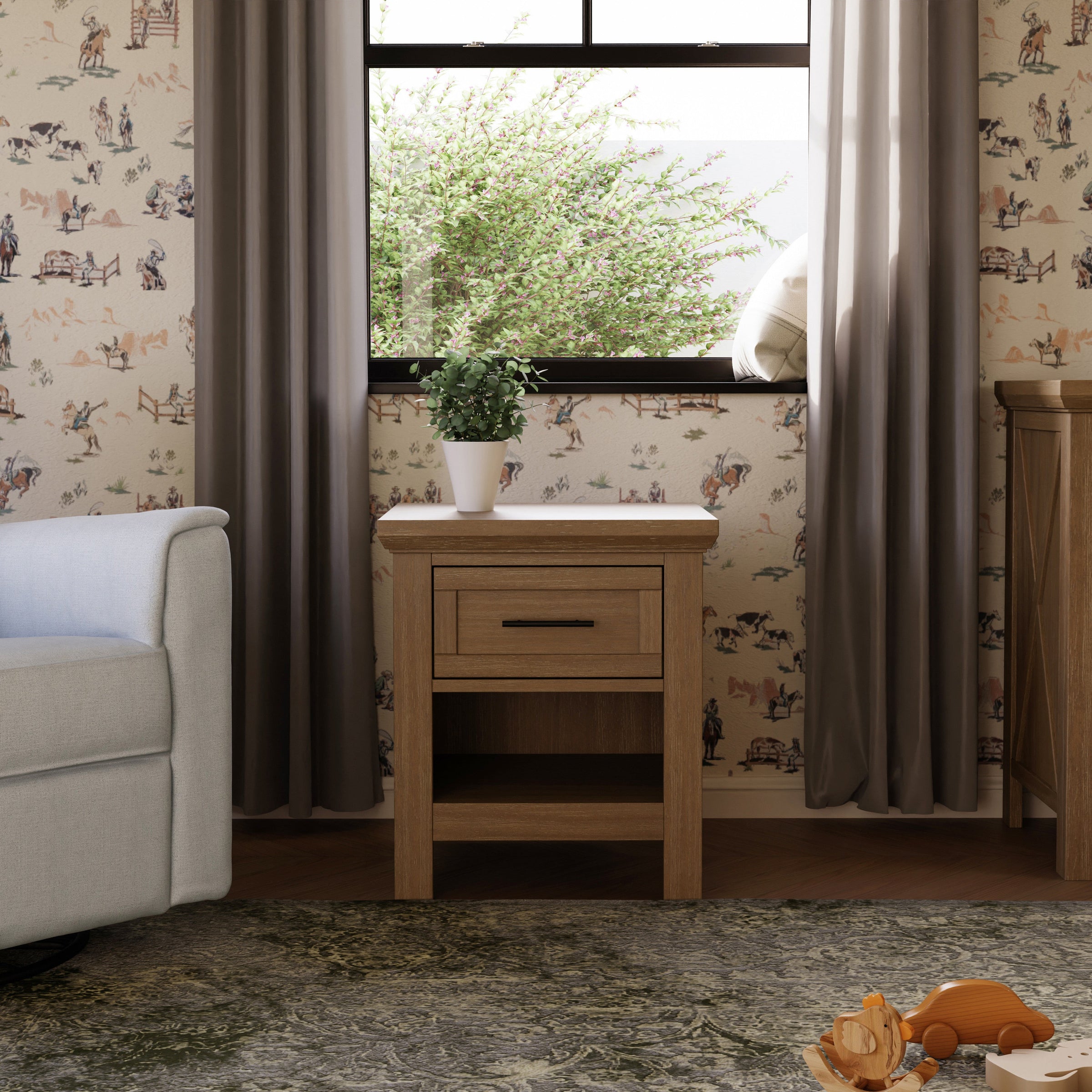 B14560DF,Emory Farmhouse Nightstand in Driftwood