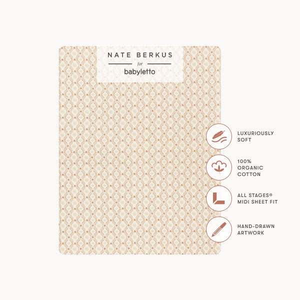 T34333ASR,Nate Berkus x Babyletto All-Stages Midi Sheet in Autumn Star