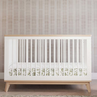 M5801WNX,Scoot 3-in-1 Convertible Crib w/ToddlerBedConversion Kit in White/WashedNatural