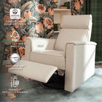 M17186PBEW,Willa Plus Power Glider Recliner w/ Power Headrest in Performance Beach Eco-Weave