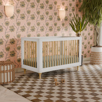 M9001WN,Lolly 3-in-1 Convertible Crib w/Toddler Bed Conversion Kit in White/Natural