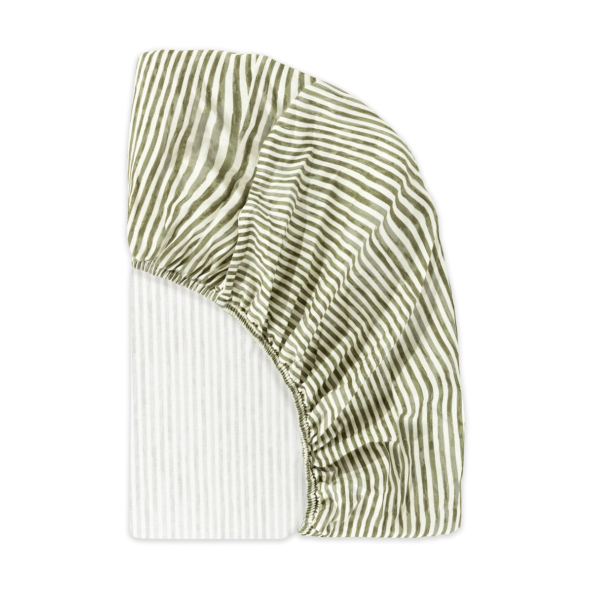 T34335JS,Nate Berkus x Babyletto Crib Sheet in Juniper Stripe