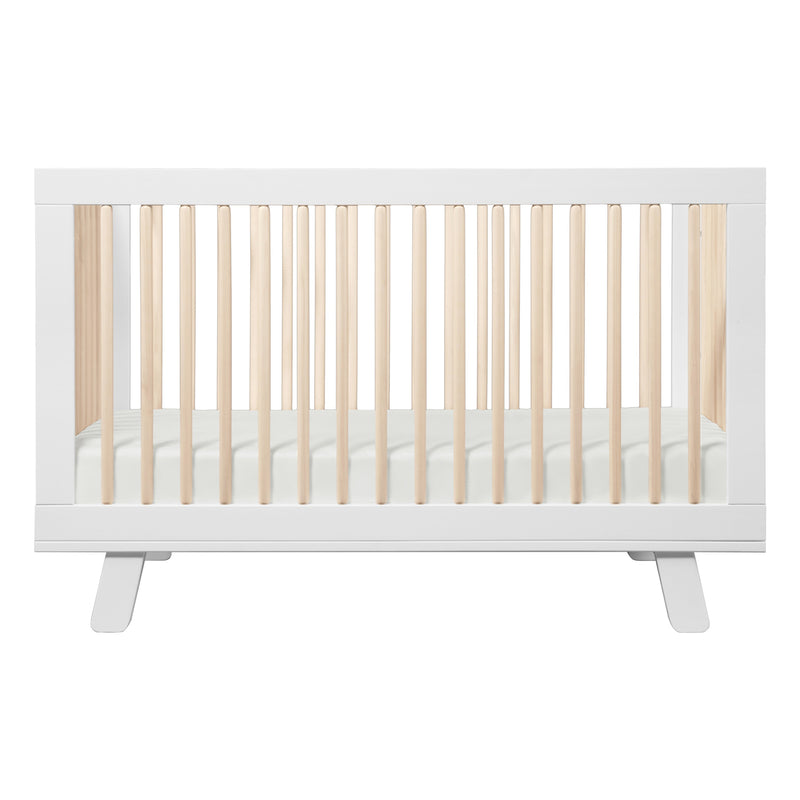M4201WNX,Hudson 3-in-1 Convertible Crib w/ToddlerBedConversion Kit in White/Washed Natural