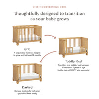 M31801HY,Crosby 3-in-1 Convertible Crib in Honey