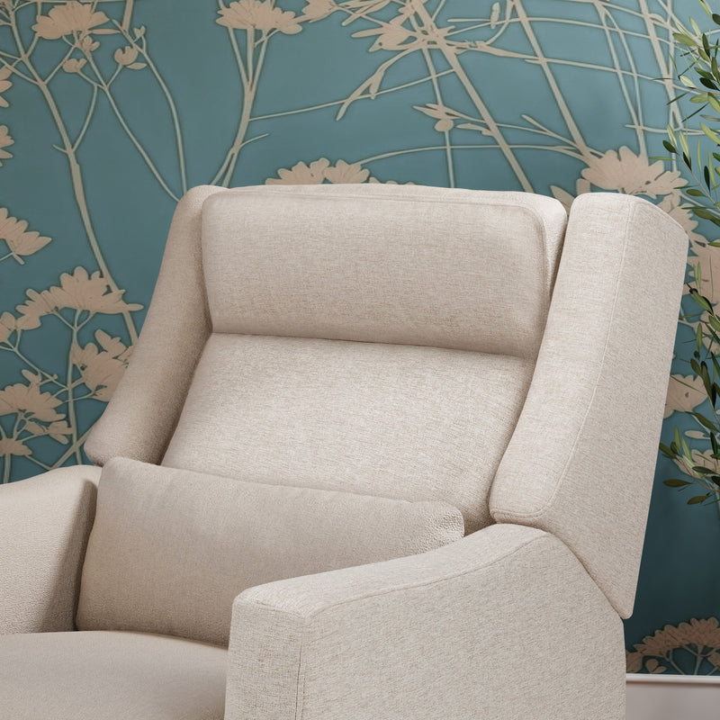 M11286PBEW,Kiwi Plus Power Glider Recliner w/ Power Headrest in Performance Beach Eco-Weave