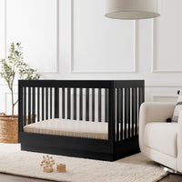 M8601KB,Harlow 3-in-1 Convertible Crib w/Toddler Bed Conversion Kit in Black/Acrylic