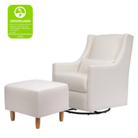 M11287PCMEW,Toco Swivel Glider and Ottoman in Performance Cream Eco-Weave w/Natural Feet