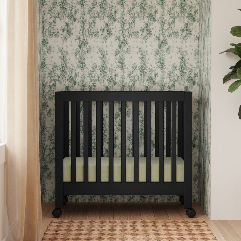 M6698B,Origami Mini Crib in Black Finish