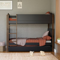 M18494BNL,TipToe Bunk Bed in Black and Natural Walnut