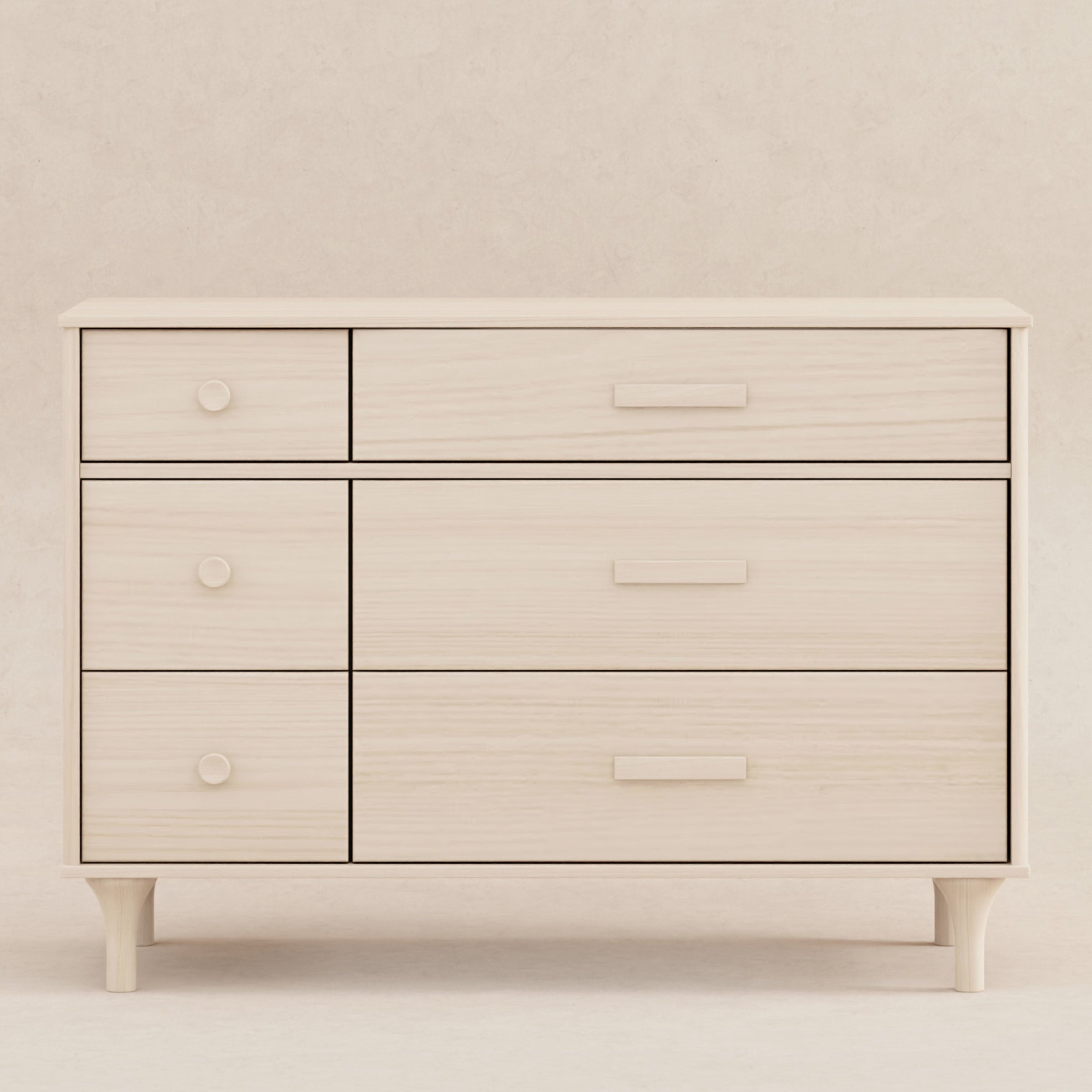 M9016NX,Lolly 6-Drawer Double Dresser  Assembled in Washed Natural