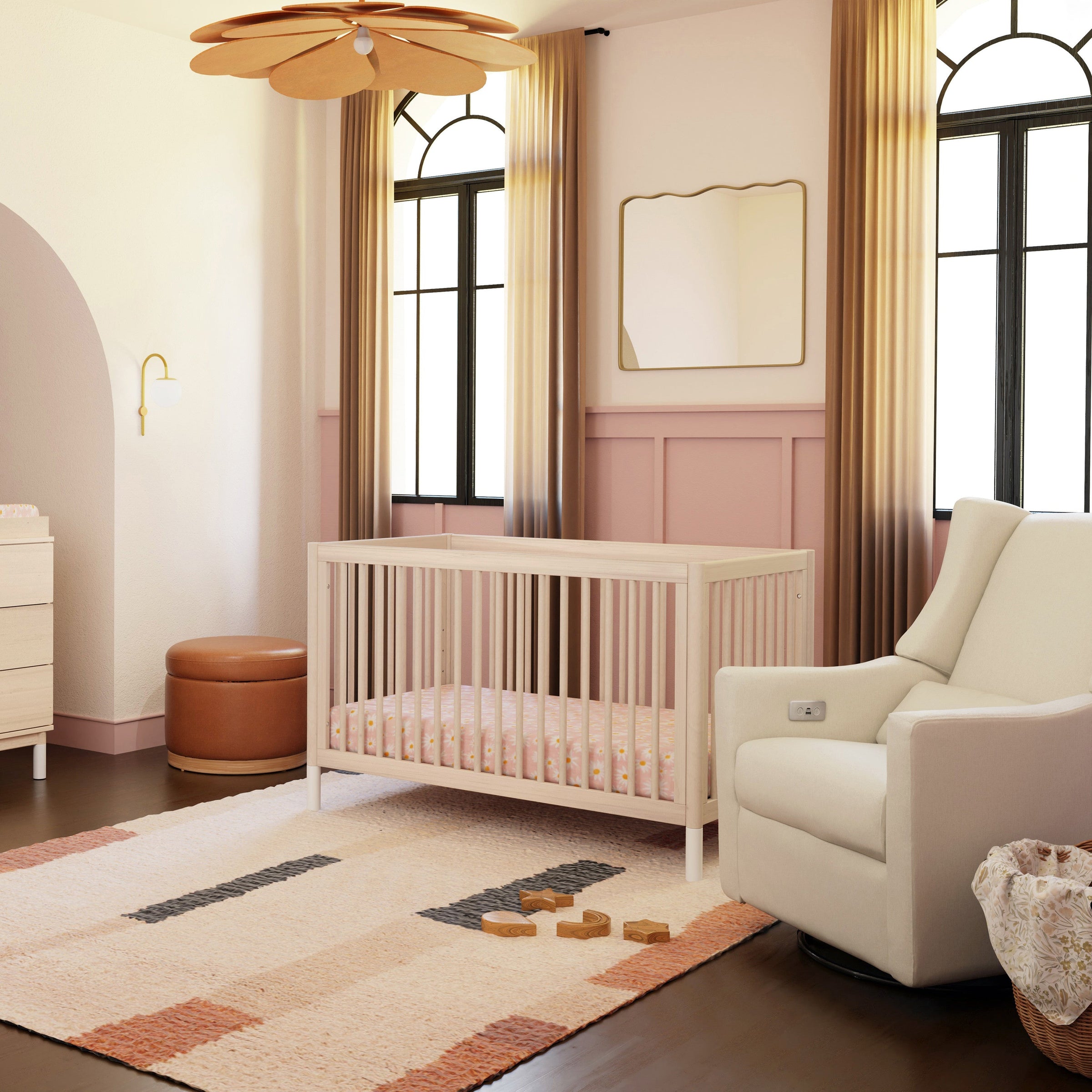M12901NXW,Gelato 4-in-1 Convertible Crib w/Toddler Conversion Kit in Washed Natural  W Feet