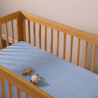 T29635DP,Dewdrop Muslin Crib Sheet in GOTS Certified Organic Cotton