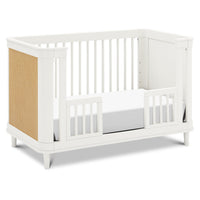 M23701RWHC,Marin with Cane 3-in-1 Convertible Crib in Warm White and Honey Cane